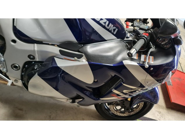 Purchase 1996-2007 Blue White Suzuki GSXR 1300 Hayabusa Motorcycle Fairings UK