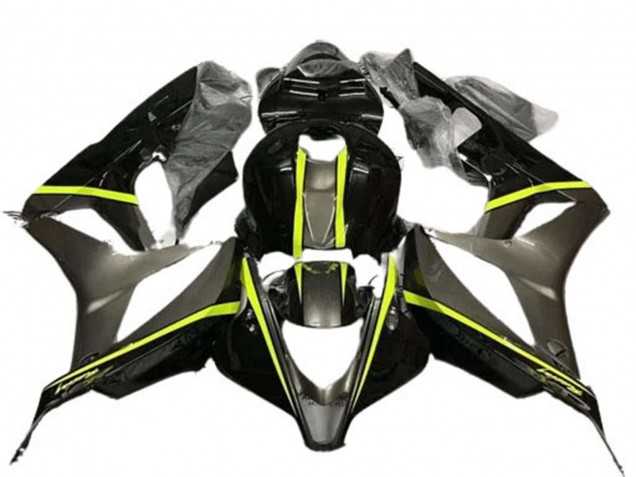 Purchase 2007-2008 Glossy Black High Viz Yellow Honda CBR600RR Motorcycle Fairings UK