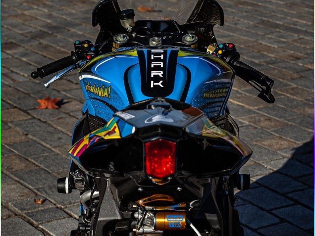 Purchase 2015-2019 Blue Yellow Shark Yamaha YZF R1 Motorcycle Fairings UK
