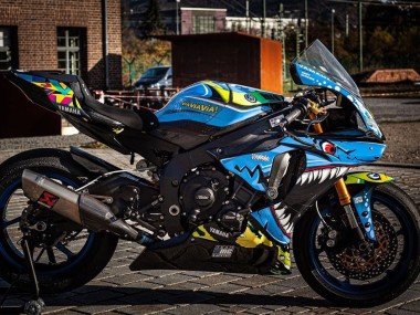 Purchase 2015-2019 Blue Yellow Shark Yamaha YZF R1 Motorcycle Fairings UK