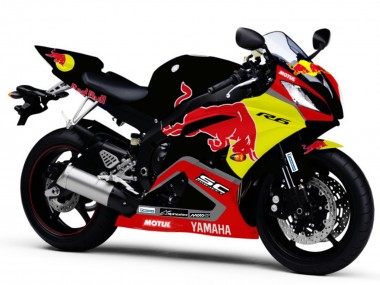 Purchase 2006-2007 Glossy Black Yellow Red Bull Motul Yamaha YZF R6 Motorcycle Fairings UK