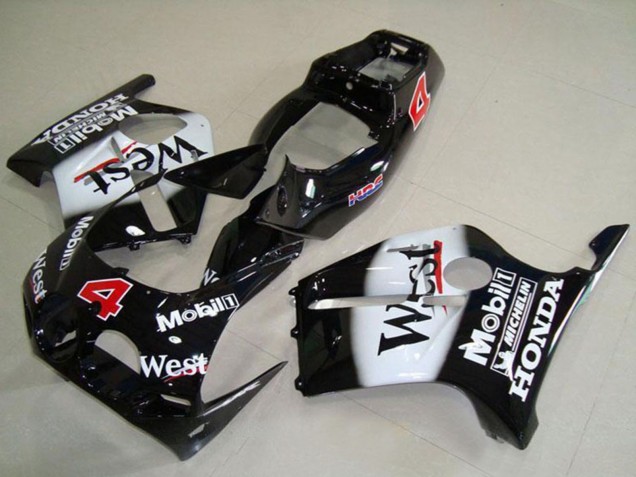 Purchase 1988-1989 Glossy Black White West Mobil HRC 4 Honda CBR250RR MC19 Motorcycle Fairings UK