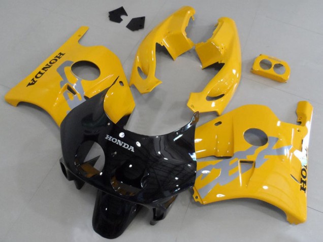 Purchase 1990-1998 Yellow Glossy Black Honda CBR250RR MC22 Motorcycle Fairing Kits UK