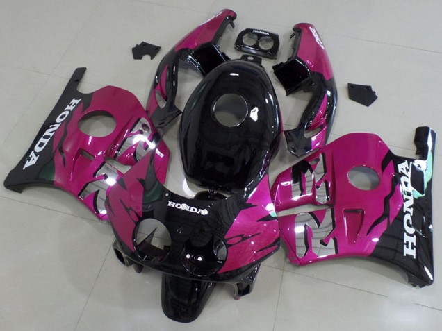 Purchase 1990-1998 Pink Glossy Black Honda CBR250RR MC22 Motorcycle Fairing Kits UK