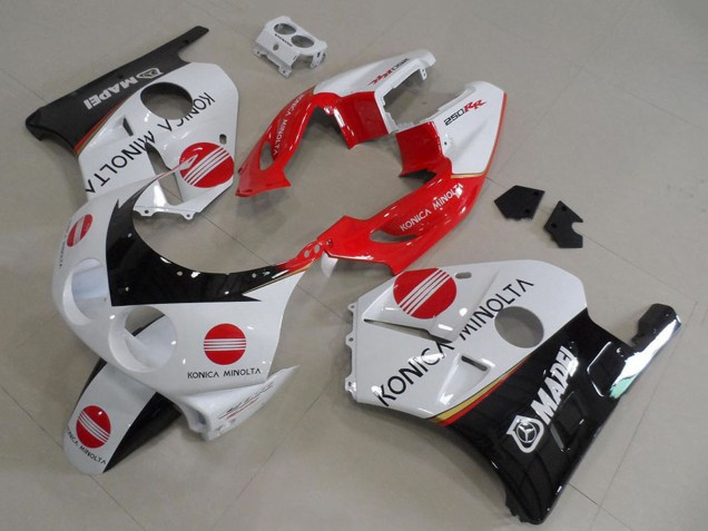 Purchase 1990-1998 White Red Glossy Black Konica Minolta Honda CBR250RR MC22 Motorcycle Fairings UK