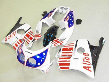 Purchase 1990-1998 White Red Blue Star Alice Honda CBR250RR MC22 Motorcycle Fairings UK