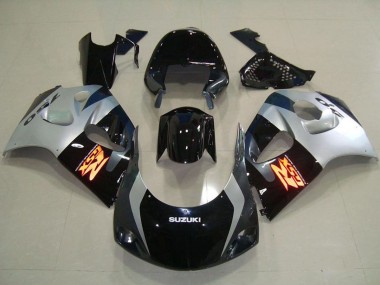 Purchase 1996-2000 Glossy Black Silver Suzuki GSXR 750 Abs Motorcycle Fairings UK