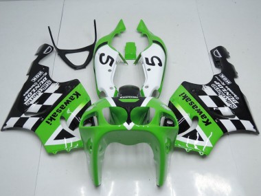 Purchase 1996-2003 Green White Black 5 Kawasaki ZX7R Motorcycle Fairings UK