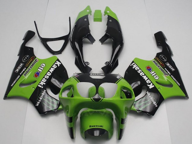Purchase 1996-2003 Green Glossy Black Monster Elf Kawasaki ZX7R Motorcycle Fairings UK