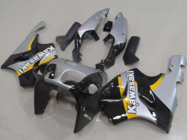 Purchase 1996-2003 Silver Glossy Black Yellow Kawasaki ZX7R Motorcycle Fairings UK