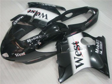 Purchase 1996-2007 Glossy Black White West Honda CBR1100XX Blackbird Motorcycle Fairings UK