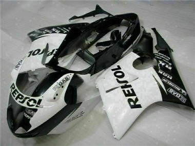 Purchase 1996-2007 White Glossy Black Repsol Honda CBR1100XX Blackbird Motorcycle Fairings UK