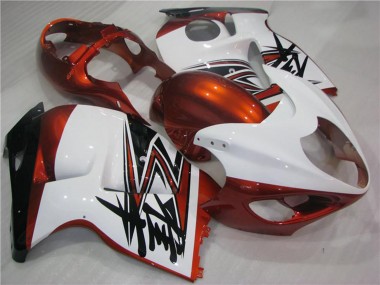 Purchase 1996-2007 White Orange Black Suzuki GSXR 1300 Hayabusa Motorcycle Fairings UK