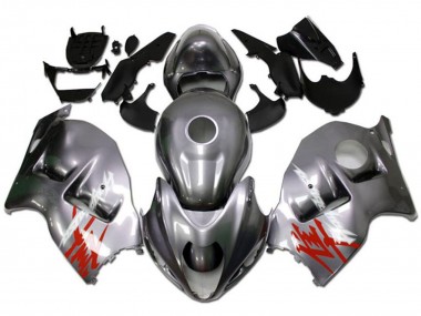 Purchase 1996-2007 Silver with Red White Decal Suzuki GSXR 1300 Hayabusa Motorcycle Fairings UK