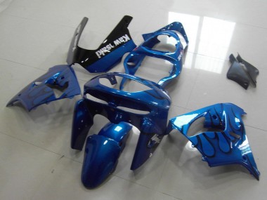 Purchase 1998-1999 Blue Black Flame Kawasaki ZX9R Motorcycle Fairings UK