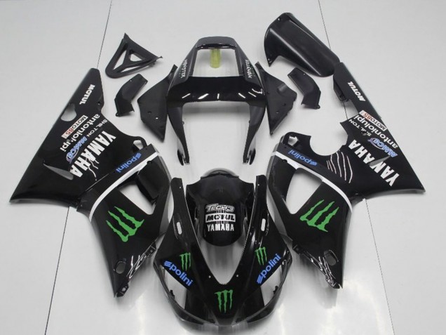Purchase 1998-1999 Glossy Black Blue Green Motul Monster Drink Yamaha YZF R1 Motorcycle Fairings UK