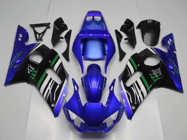 Purchase 1998-2002 Blue White Green Black Monster Yamaha YZF R6 Motorcycle Fairings UK