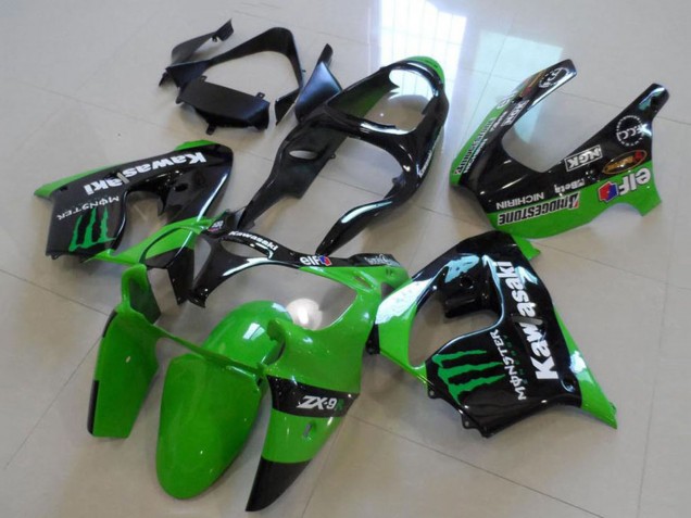 Purchase 2000-2001 Glossy Black Green Monster Kawasaki ZX9R Motorcycle Fairings UK