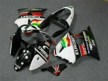 Purchase 2000-2002 White Red Yellow Green Glossy Black Star EuroBet Kawasaki ZX6R Motorcycle Fairings UK