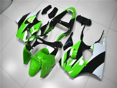 Purchase 2000-2002 Green White Black Kawasaki ZX6R Motorcycle Fairing Kits UK