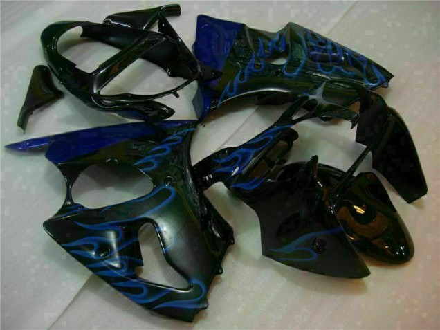 Purchase 2000-2002 Black with Blue Flame Kawasaki ZX6R Motorbike Fairings UK Purchase 2000-2002 Black with Blue Flame Kawasaki ZX6R Motorbike Fairings UK