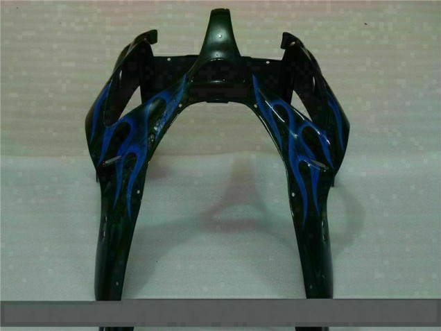 Purchase 2000-2002 Black with Blue Flame Kawasaki ZX6R Motorbike Fairings UK Purchase 2000-2002 Black with Blue Flame Kawasaki ZX6R Motorbike Fairings UK