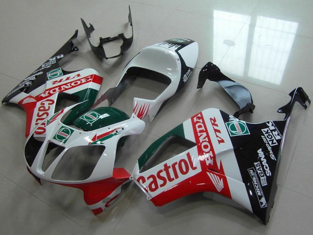 Purchase 2000-2006 White Red Green Glossy Black Castrol Honda VTR1000 Motorcycle Fairing UK