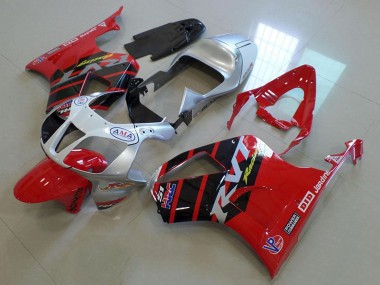 Purchase 2000-2006 Silver Red Glossy Black Stripe Honda VTR1000 Motorcycle Fairings UK