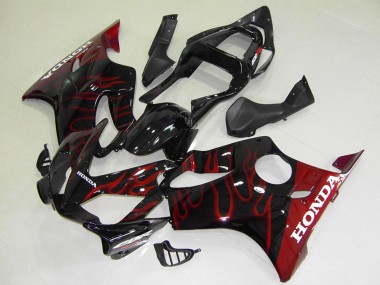 Purchase 2001-2003 Glossy Black Red Flame Honda CBR600 F4i Motorcycle Fairings UK
