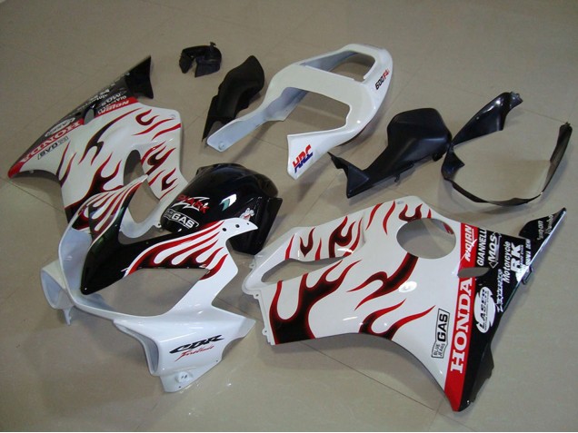 Purchase 2001-2003 White Red Glossy Black Flame Honda CBR600 F4i Motorcycle Fairings UK