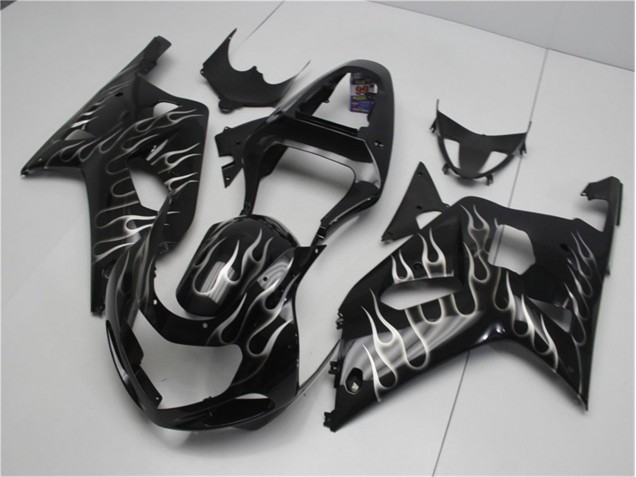 Purchase 2001-2003 Black White Flame Suzuki GSXR 600/750 Motorcycle Fairing Kits UK Purchase 2001-2003 Black White Flame Suzuki GSXR 600/750 Motorcycle Fairing Kits UK