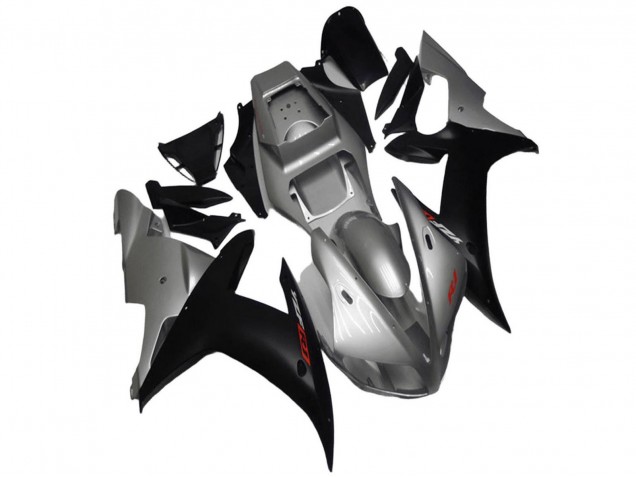 Purchase 2002-2003 Silver Matte Black Yamaha YZF R1 Motorcycle Fairings UK