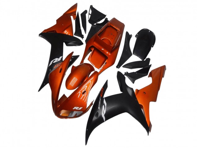 Purchase 2002-2003 Orange Matte Black Yamaha YZF R1 Motorcycle Fairings UK