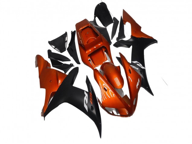 Purchase 2002-2003 Orange Matte Black Yamaha YZF R1 Motorcycle Fairings UK
