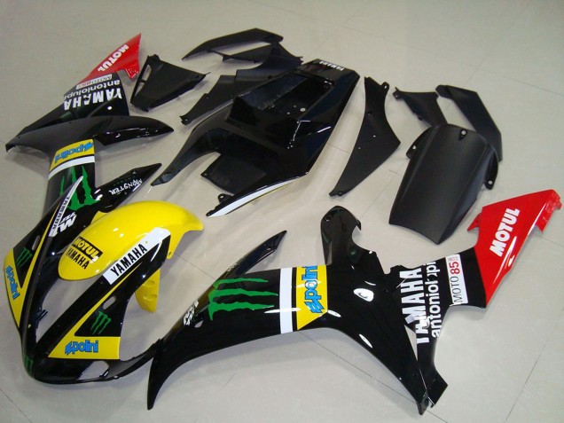 Purchase 2002-2003 Glossy Black Yellow Red Green Motul Monster Yamaha YZF R1 Motorcycle Fairings UK