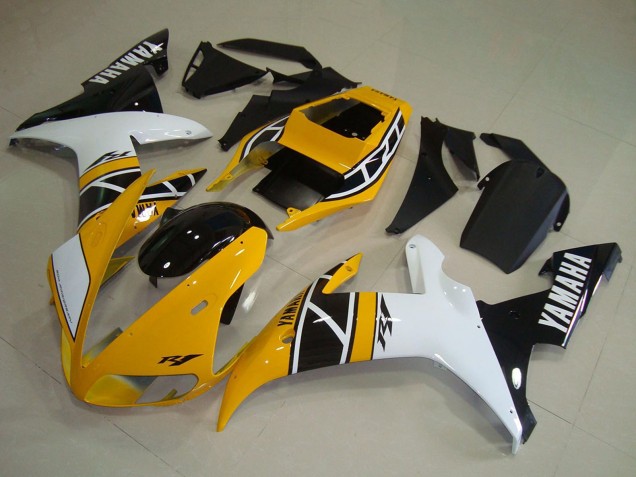 Purchase 2002-2003 Yellow White Black Anniversary Yamaha YZF R1 Motorcycle Fairings UK