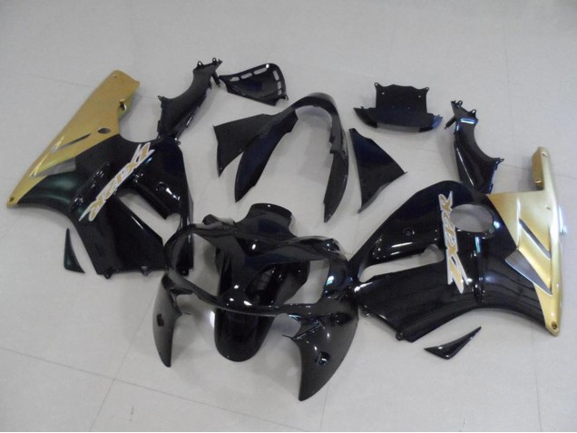 Purchase 2002-2006 Glossy Black Gold Kawasaki ZX12R Motorcycle Fairing Kits UK