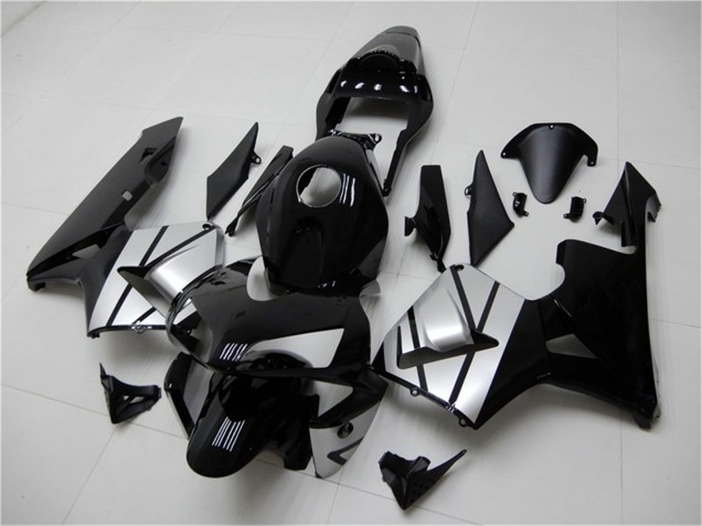 Purchase 2003-2004 Silver Glossy Black Stripe Honda CBR600RR Motorcycle Fairings UK