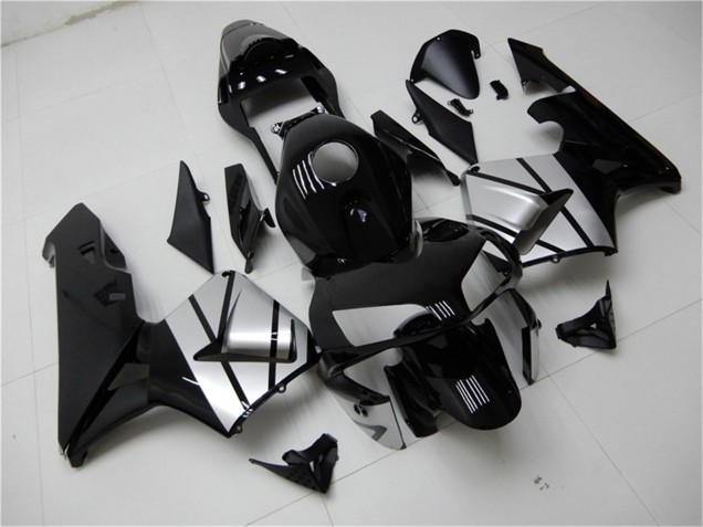 Purchase 2003-2004 Silver Glossy Black Stripe Honda CBR600RR Motorcycle Fairings UK