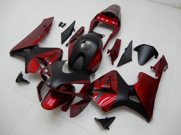 Purchase 2003-2004 Red Matte Black Stripe Honda CBR600RR Motorcycle Fairings UK