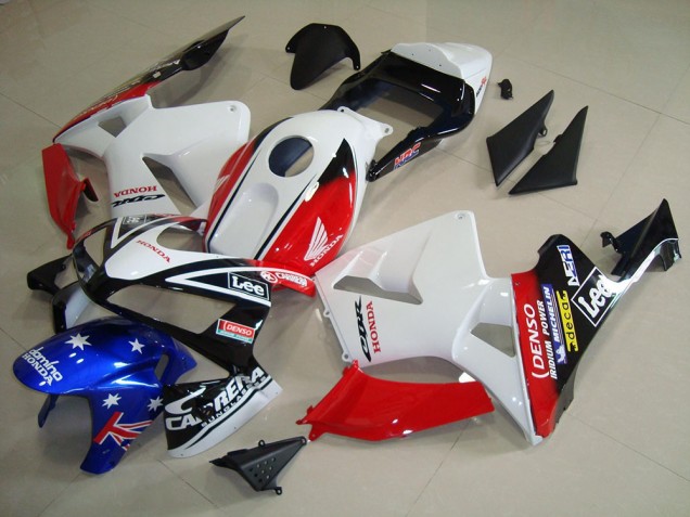 Purchase 2003-2004 White Red Blue Glossy Black Star Lee Honda CBR600RR Motorcycle Fairings UK