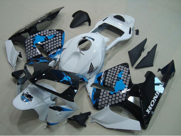 Purchase 2003-2004 White Blue Glossy Black Honda CBR600RR Motorcycle Fairing UK