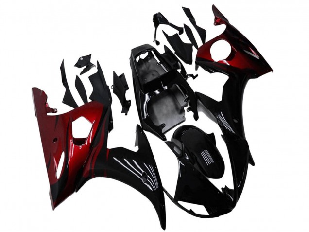 Purchase 2003-2004 Glossy Black Red Yamaha YZF R6 Motorcycle Fairing Kits UK