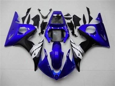 Purchase 2003-2005 Blue White Black Yamaha YZF R6 Motorcycle Fairings Kit UK