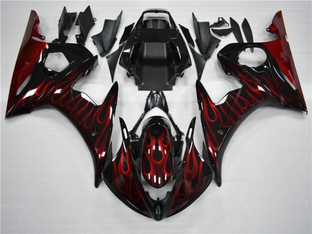 Purchase 2003-2005 Black Red Flame Yamaha YZF R6 Motorcycle Fairing UK Purchase 2003-2005 Black Red Flame Yamaha YZF R6 Motorcycle Fairing UK