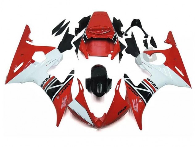 Purchase 2003-2005 Red White Black Yamaha YZF R6 Motorcycle Fairings Kits UK