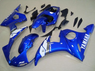 Purchase 2003-2004 Blue White OEM Style Yamaha YZF R6 Motorcycle Fairings UK