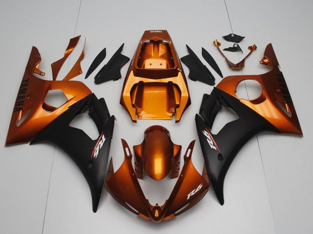 Purchase 2003-2004 Orange Matte Black Yamaha YZF R6 Motorcycle Fairings UK