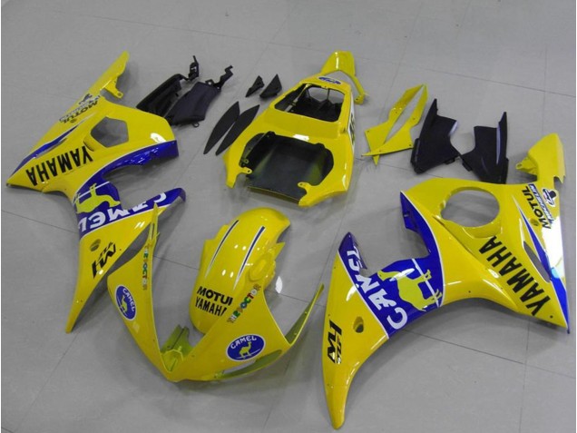 Purchase 2003-2004 Yellow Blue Camel Yamaha YZF R6 Motorcycle Fairings UK