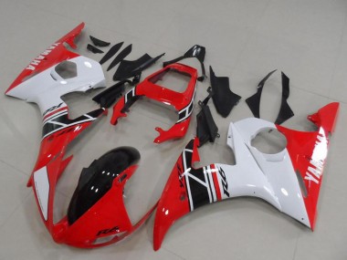 Purchase 2003-2004 White Red Glossy Black Yamaha YZF R6 Motorcycle Fairing Kits UK